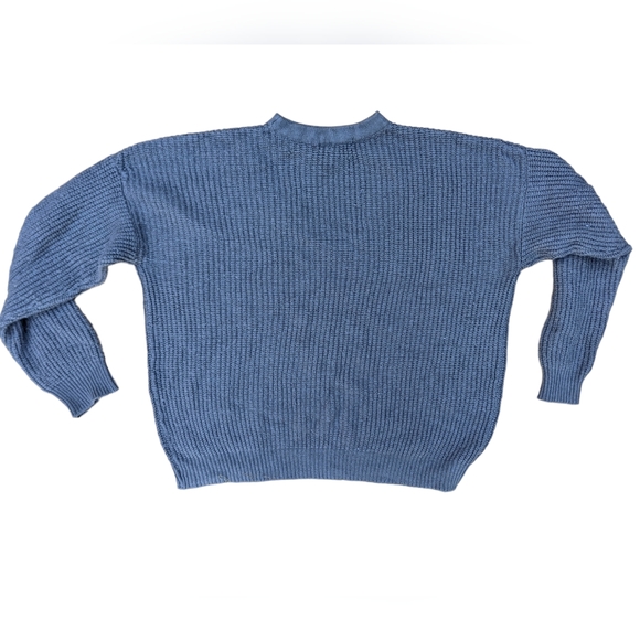 Grey Knit Sweater with Cutout Neckline Sexy V-neck Style Marci Sweater Sz Large - Picture 3 of 7